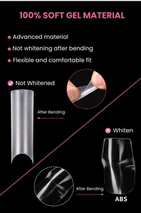 MyBeautyNails Private Label Nail Tips XXL American Nail <span class=keywords><strong>Capsule</strong></span> Half Cover French Soft Gel X Tips Natural Faux Matte Nails - Product Image 4