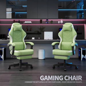 Chaise de jeu pivotante inclinable ergonomique en cuir PU, chaise de jeu de haute qualité, chaise de sport électronique avec repose-pieds - Product Image 5