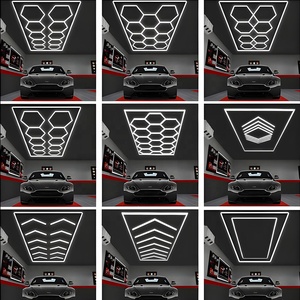 JESLED hexagone détaillant atelier magasin de vêtements lumières Led pour magasin de voiture et <span class=keywords><strong>Garage</strong></span> lumières en nid d'abeille Led travail <span class=keywords><strong>Garage</strong></span> lumière Ceil - Product Image 5
