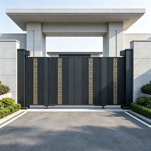 Automated <b>Swing</b> Entrance Gate for Villas Courtyards Modern Design Aluminum Alloy Mouse-proof Trackless Villa Courtyard - Product Image 3