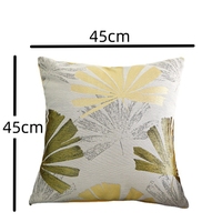 Luxe 18*18 pouces Jacquard feuille de bananier motif jeter taies d'oreiller décor à la maison doux Polyester housses de coussin