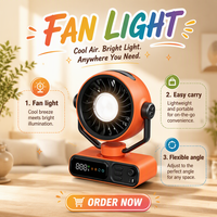 Ventilateur de bureau à ions négatifs avec écran tactile LED, alimentation électrique sur batterie, contrôle numérique en plastique pour utilisation en extérieur, en voiture ou à l'hôtel