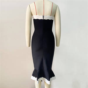 New <b>Tulle</b> Fashion Elegant Ladies Dress Flowy <b>Black</b> Evening Dresses Sleeveless Solid Colour Party Formal Dress for Women - Product Image 2