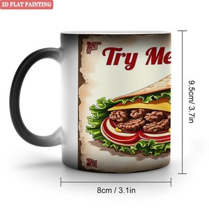 Magic Color Changing <b>Ceramic</b> Mug 11oz Heat Sensitive Frosted Black Daily Office Tea Drinking <b>Cup</b> - Product Image 1