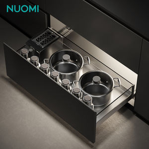 NUOMI DAWN Almacenamiento de Utensilios de Cocina de Vidrio Templado Organizador de Cajones Cubiertos Bandejas Gabinete Accesorios Cesta Extraíble - Product Image 1