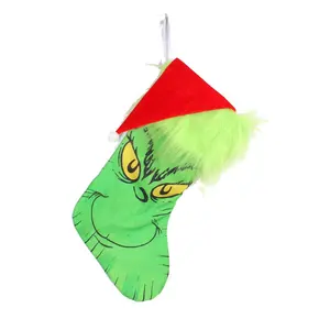 Christmas Holiday Decorative Socks Green Stocking Luminous Socks Candy Bag Pendant Gift Bags