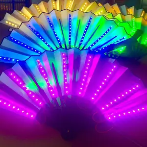 Wholesale Performance Show Party Led Folding Fan With Led Light For Gift Wedding Night Bar Club