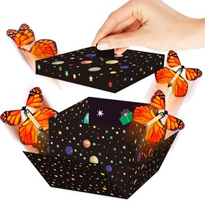 <span class=keywords><strong>Caja</strong></span> de Regalo <span class=keywords><strong>Explosiva</strong></span> <span class=keywords><strong>con</strong></span> 4 Mariposas Voladoras, Materiales Reciclados y Grabado, Sorpresa de Cumpleaños para Familiares y Amigos - Product Image 1