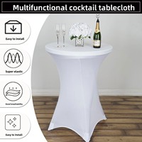 Ensemble de nappes de banquet nordiques en polyester extensible de couleur unie pour bar à cocktails, comptoir, hôtel, décoration de mariage - Vente en gros usine