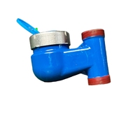 DN32 Vertical Multi-jet Wet Dial Cold Water Meter 1-1/4 Inch Thread Bottom Inlet Cast Iron Mechanical Water Meter