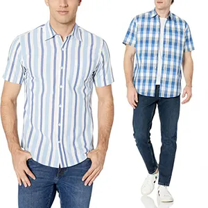 シリーズTシャツビーチシンウッドサマー半袖プラスサイズフランネルメンズコットンリネンシャツ縦縞メンズ2022
