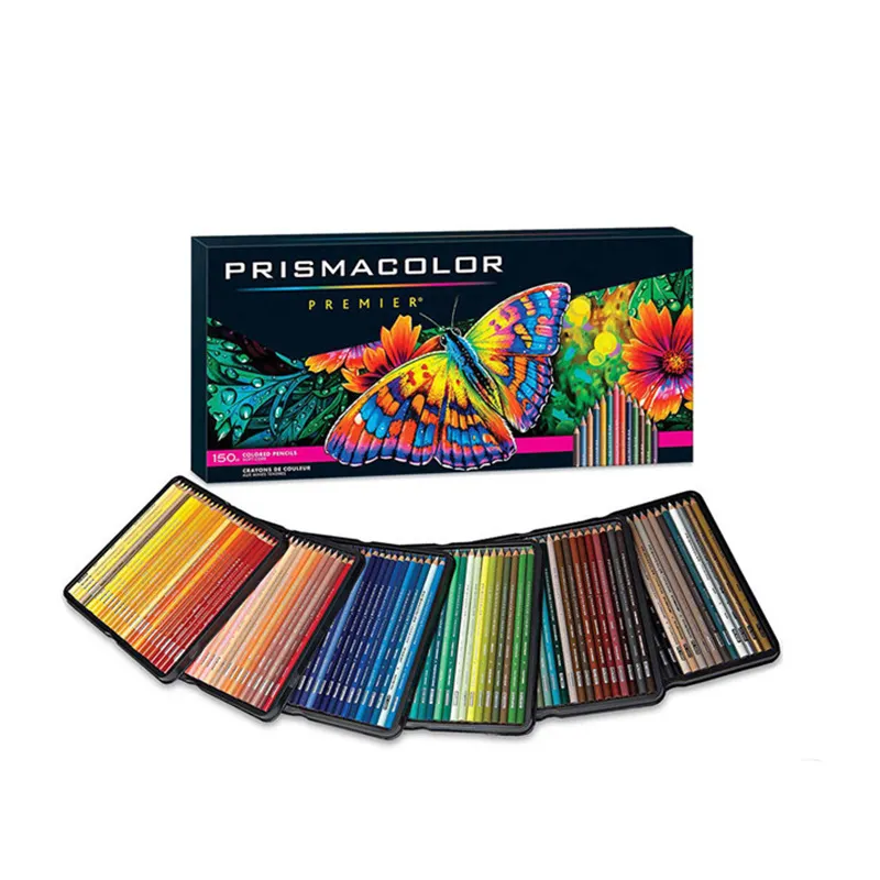 Prismacolor - Madeira de pinho com 150 cores, chumbo colorido e oleoso para estudantes adultos, pintura artística desenhada à mão