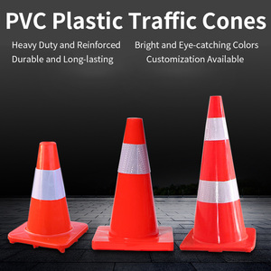 Usine de gros durable PVC Orange cône de sécurité routière bande réfléchissante avec réflecteur blanc pour Home Road <span class=keywords><strong>Parking</strong></span> - Product Image 3