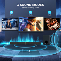 Barre de son OEM 120W 2.1CH pour films, musique, nouvelles, son surround 3D, AUX/OPT/ARC/BT, système de cinéma maison, barre de son TV avec caisson de basses