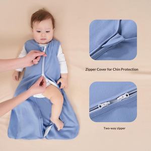 Gilet d'emmaillotage intégré en coton 100 % de classe A pour bébé, sac de couchage anti-coup de pied, doux et respirant, sans manches pour nourrissons et tout-petits - Product Image 2