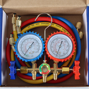 CT-536G/S Automotive Air Conditioning Refrigerant Gauge Dual Valve R134a Pressure Gauge With <b>Hook</b> For <b>Car</b> AC Service - Product Image 2