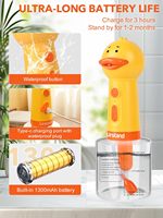 Distributeur de shampoing moussant électrique en forme de canard mignon, distributeur de savon rechargeable pour le bain des animaux de compagnie, la salle de bain, l'évier de cuisine, le nettoyage des toilettes