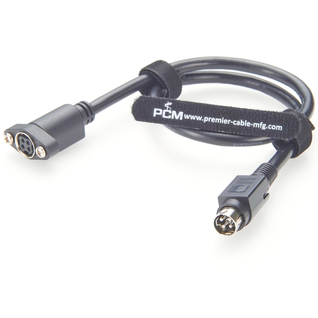 DIN 4-Pin Power Extension Cable Male to Female Snap & Lock Connector, Kycon Style KPJX-PM-4S Panel Mount Power Jack Plug Cord