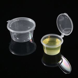 Gobelet en plastique PP jetable transparent, petit récipient à sauce, personnalisable avec logo, MOQ 500 pièces, pour emballage de sauces, compatible OEM - Product Image 4