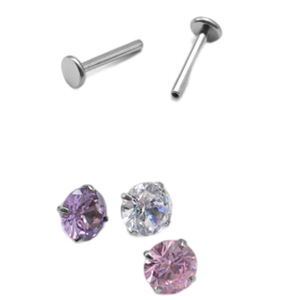 Piercing de Oreja de Aleación de Titanio F136 con Zirconia de Color 5A, Incrustaciones de Uñas y Huesos, Rosca Interna, Estilo Punk, Hip Hop, Urbano - Product Image 4