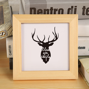 <span class=keywords><strong>Cornice</strong></span> Fotografica Quadrata in Legno Massello con Dipinto Manuale, Montaggio a Parete e da Tavolo, Misure 30x30-50x50cm - Product Image 3