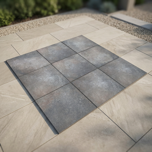 Dalles de sol en céramique pour extérieur, 600x600x20mm, brun Pacifique, en porcelaine, résistantes, antidérapantes R11, pour jardin, revêtement de sol architectural - Product Image 2