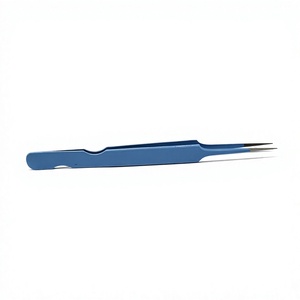 Pince à épiler de type A lisse bleu clair, pour extensions de cils, avec Base, outils de maquillage, soins de beauté, étiquette privée, 1 pièce - Product Image 1