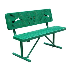 Outdoor 6ft 8ft Perforated Metal Expanded Steel Park Bench Seat Outside Garden Patio Metal Seating Benches Public Bench Chair