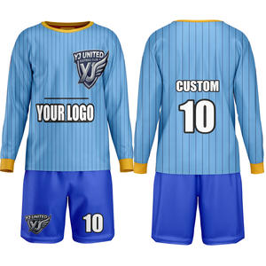 Camiseta de Fútbol Personalizada OEM ODM Azul Cielo y Blanca, 100% Poliéster, Jersey de Equipo de Fútbol con Tela Absorbente de Humedad para Entrenamiento y Partido - Product Image 1