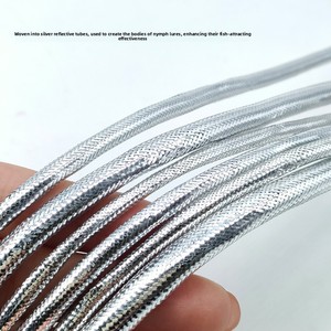 Tube tressé en plastique Mylar argenté, motif écailles de poisson, matériau pour montage de mouches artificielles souples pour la pêche au leurre - Product Image 4