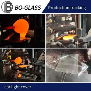 Fabrika özel boyut şekli şeffaf kalıp preslenmiş borosilikat ısıya dayanıklı cam lamba kapağı için far camı kapak