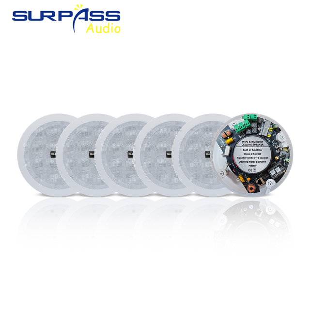 WF690 6*40W Smart Ceiling Speaker with WIFI & for Bluetooth Economical Wireless Option