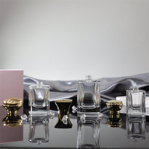 Nuova bottiglia di profumo di <span class=keywords><strong>vetro</strong></span> trasparente quadrato crema per il viso 30ml 50ml capacità 100ml glossatura superficie <span class=keywords><strong>pellicola</strong></span> di tenuta - Product Image 6