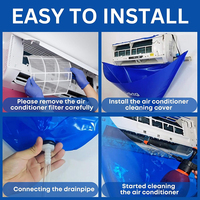 Kit de nettoyage de climatiseur split YOD HVAC 1-1.5HP, usage domestique, sac en tissu imperméable de 2.0mm d'épaisseur, drainage, nettoyage de climatisation