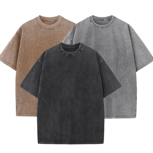 เสื้อยืดคอกลมโอเวอร์ไซส์สำหรับผู้ชายเสื้อยืดสีพื้นซักได้ออกแบบโลโก้ใส่สบายเหมาะสำหรับหน้าร้อน - Product Image 1