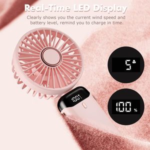 2025 Summer Hot Seller Portable 1200mAh Gift Handheld Mini Fan Air Cooler Rechargeable 5-Speed with Phone Holder for <b>Car</b> Use - Product Image 3