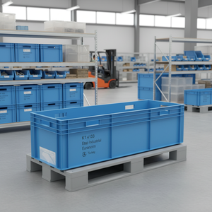 KT 4133 Etap Industrial Euronorm Storage Container Solid <b>Box</b> Style Plastic Logistics <b>Crate</b> Stackable Turkey - Product Image 3
