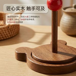 Soporte giratorio de madera para bobinas de hilo, organizador de hilo de escritorio, herramienta giratoria multiusos para bobinas, estante para hilo de tejer a mano. - Product Image 3