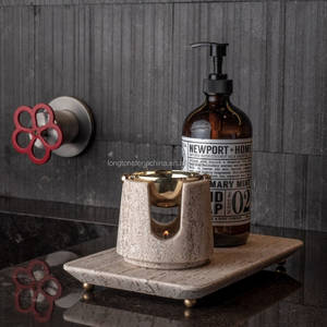 مبخرة ترافرتين جديدة للزيوت العطرية، حامل بخور عربي، موقد شمع، موقد للعلاج بالروائح، موقد بخور من الترافرتين - Product Image 6