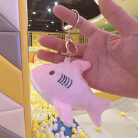 Porte-clés en peluche avec pendentif pour sac à dos pour femme et enfant Cadeau pour enfant 11CM Mini animal en peluche requin doux Porte-clés en peluche