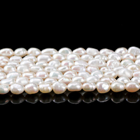 Perles d'eau douce naturelles blanches de 4 à 11 mm, en gros, polies double face, trou droit, pour la fabrication de bijoux