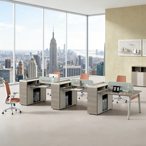 Meja Kerja Kantor Modern Ukuran Kustom Pabrik, Meja Kerja Workstation Kayu, Furnitur Kantor Modern - Product Image 1
