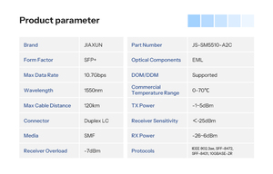 Juniper 10G SFP + sợi quang mô-đun Duplex LC SMF thu phát quang chế độ duy nhất 1550nm 120km phạm vi 40km mô-đun sợi quang - Product Image 4