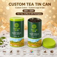 Boîte en métal ronde personnalisée pour thé, emballage en métal, conteneur de stockage, qualité alimentaire, boîte en métal pour feuilles de café, vente en gros OEM ODM