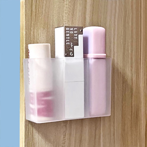 Lipstick storage box, compartmentalized box, no-<b>drill</b> mirror cabinet, cosmetics three-compartment eyebrow pencil <b>brush</b> scissor - Product Image 1