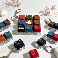 Porte-clés Clavier Anti-stress en PBT avec Capuchon de Touche Chat Mignon, Clavier Numérique, Pendentif, Jouet Testeur de Switch Mécanique, Cadeau