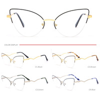 Monturas de Gafas Modernas Doradas para Mujer, Monturas Ópticas de Metal Multimaterial para Hombre, Logotipo Personalizado, Marca de Gafas Militares