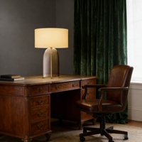 Lampe de bureau en marbre au design moderne et luxueux avec éclairage LED à intensité variable pour chambre à coucher, bureau, travail, lecture, étude, apprentissage