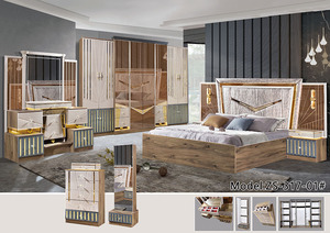 Maison moderne de luxe, ensemble de meubles pour <span class=keywords><strong>chambre</strong></span> à <span class=keywords><strong>coucher</strong></span>, lit double à cadre en bois complet - Product Image 5