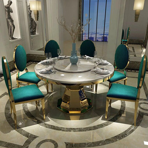 BILIDO Restaurant <b>Table</b> and Chair <b>Set</b> New Modern Design Kitchen Furniture Sintered Stone Metal Base <b>Round</b> <b>Dining</b> - Product Image 4
